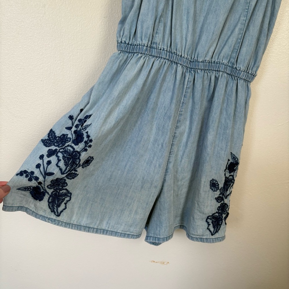 Mossimo | Denim Embroidered Romper | Size Small - Picture 4 of 8